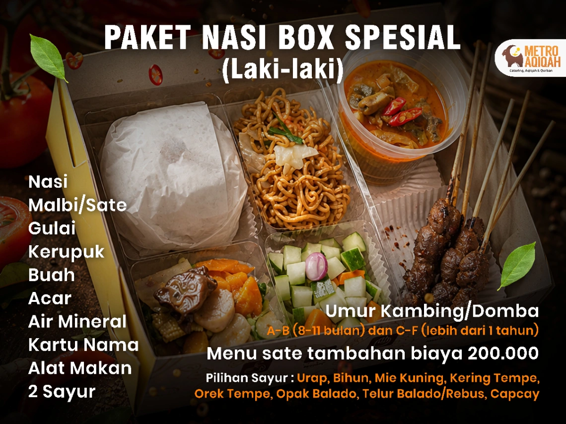 Paket aqiqah Paket Nasi Box Spesial (Laki-laki) Metro Aqiqah