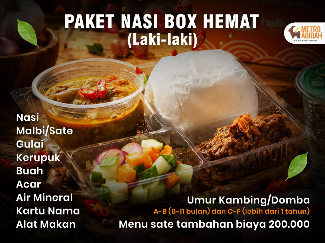 Paket aqiqah Paket Nasi Box Hemat (Laki-laki) Metro Aqiqah
